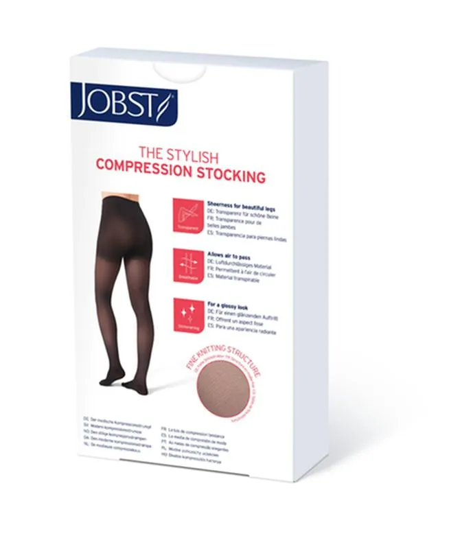 PR/1 JOBST ULTRASHEER WOMEN, THIGH HIGH PETITE W/SIL LACE BAND, 20-30MMHG, LG, NATURAL, CLOSED TOE