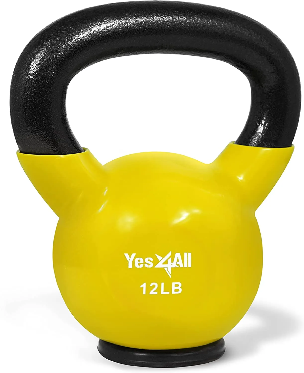 Yes4All Vinyl Coated Kettlebell With Protective Rubber Base, Strength Training Kettlebells for Weightlifting, Conditioning, Strength & Core Training (05Lb - Pink)